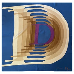Dior Silk Scarf Large D Logo