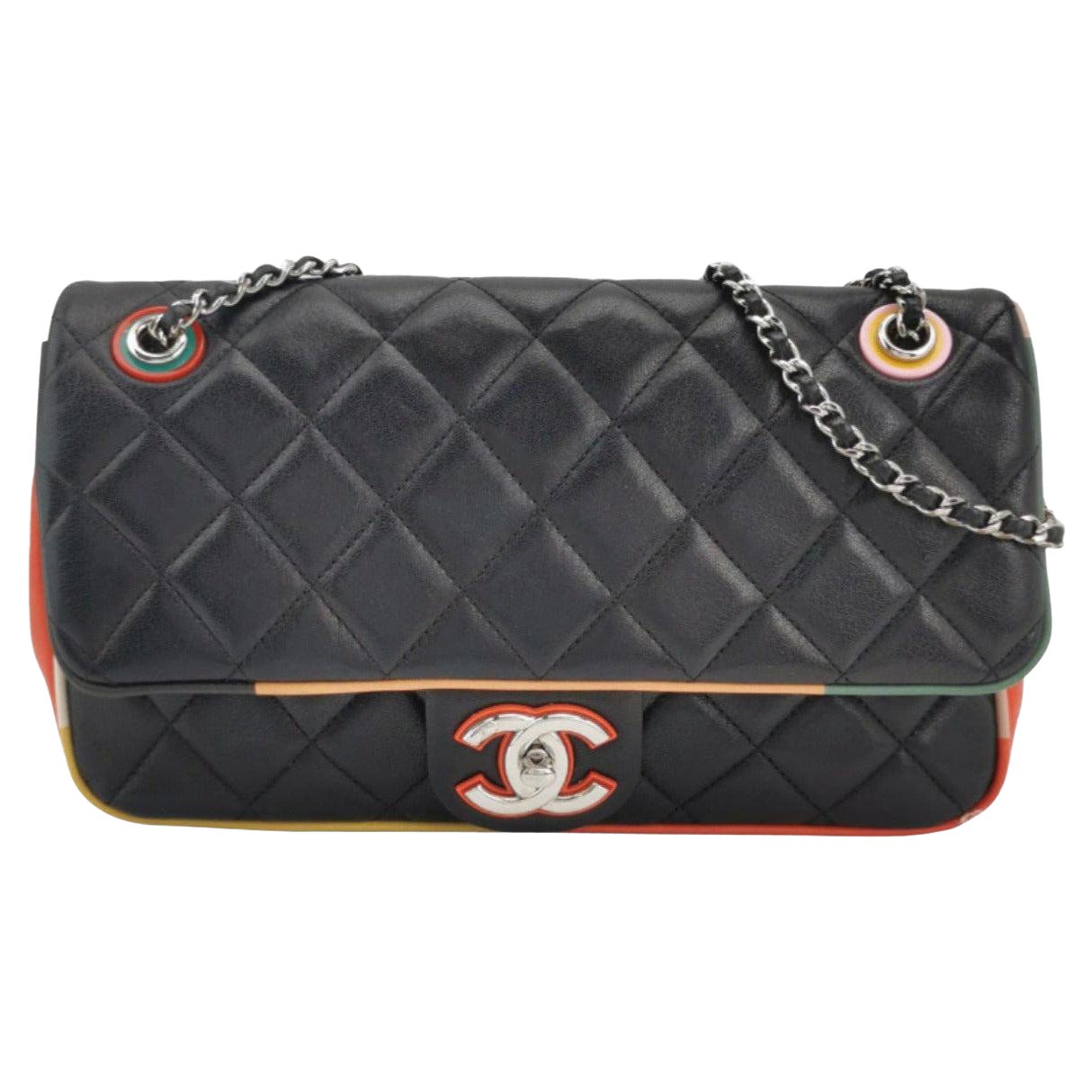 Chanel Timeless Classic Flap Pelle d'Agnello Plexiglass Trapuntata Media Cuba Colore Nero