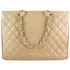 Chanel Gst Jumbo Caviar Beige Grand Shopping Tote Bag 1