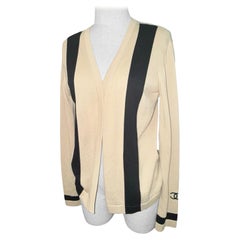 Chanel beige cotton and cashmere cardigan