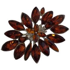 Vintage brown swarovsky flower Brooch 10