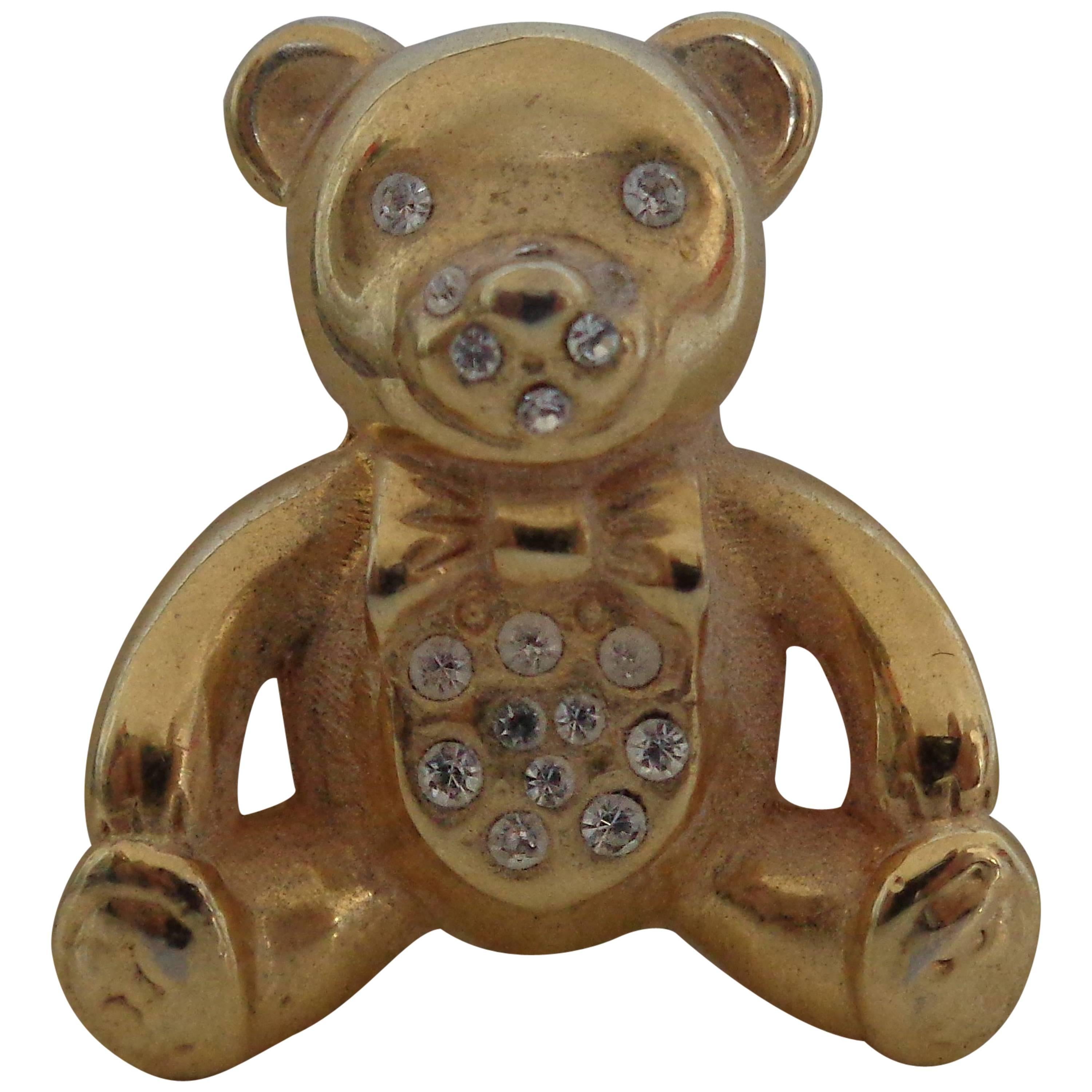 Vintage gold tone bear Brooch pin