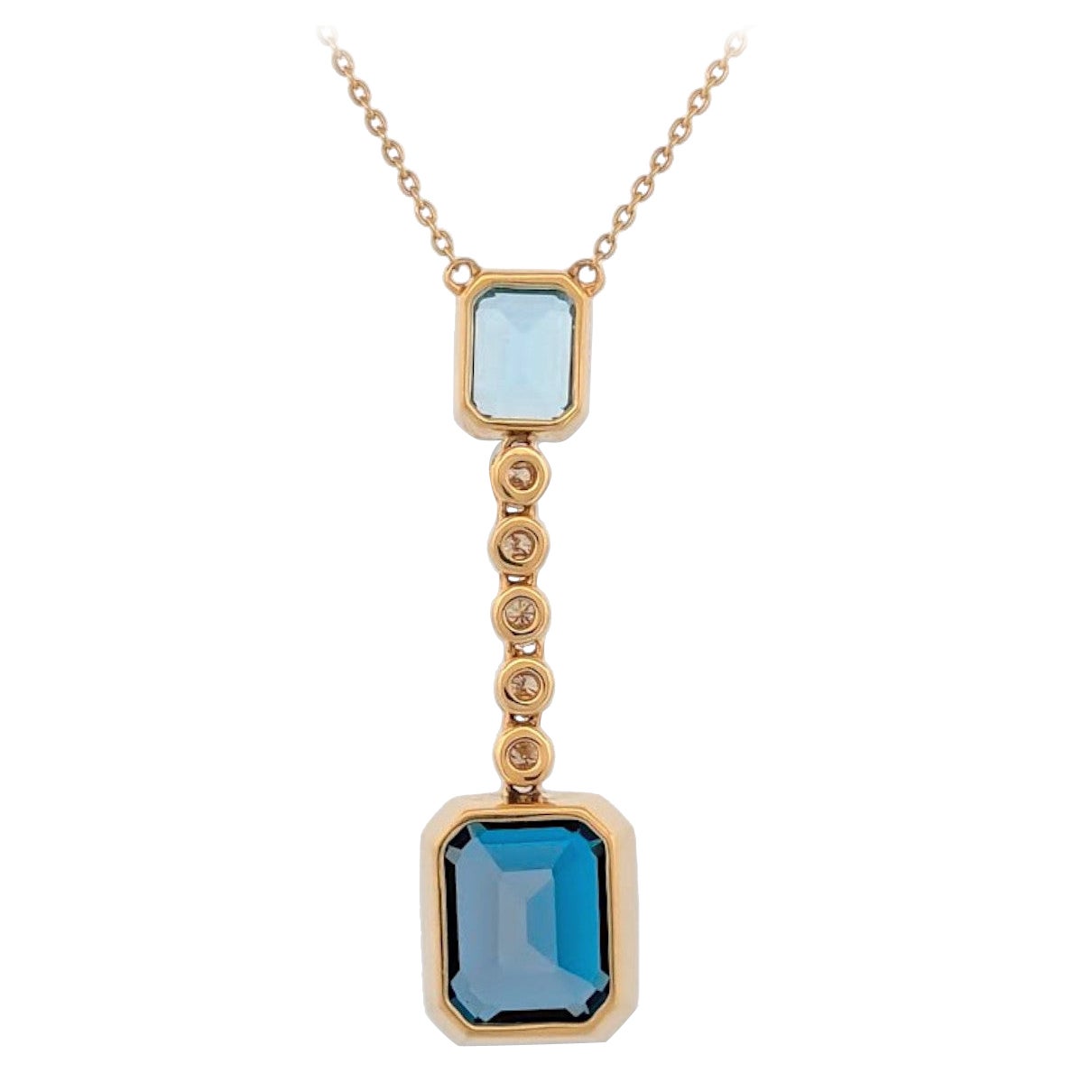 Collana Esmeralda Topaz, oro giallo 18K con 2,05ct Topazio Blu