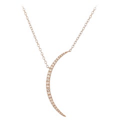 Clementine Crescent Moon Necklace, 14K Yellow Gold with Prong Set