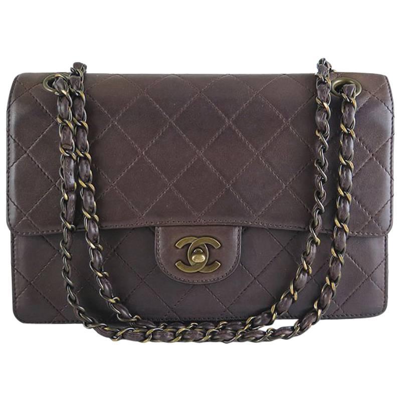 Chanel Brown Medium Lambskin 2.55 CC Evening Flap Bag For Sale
