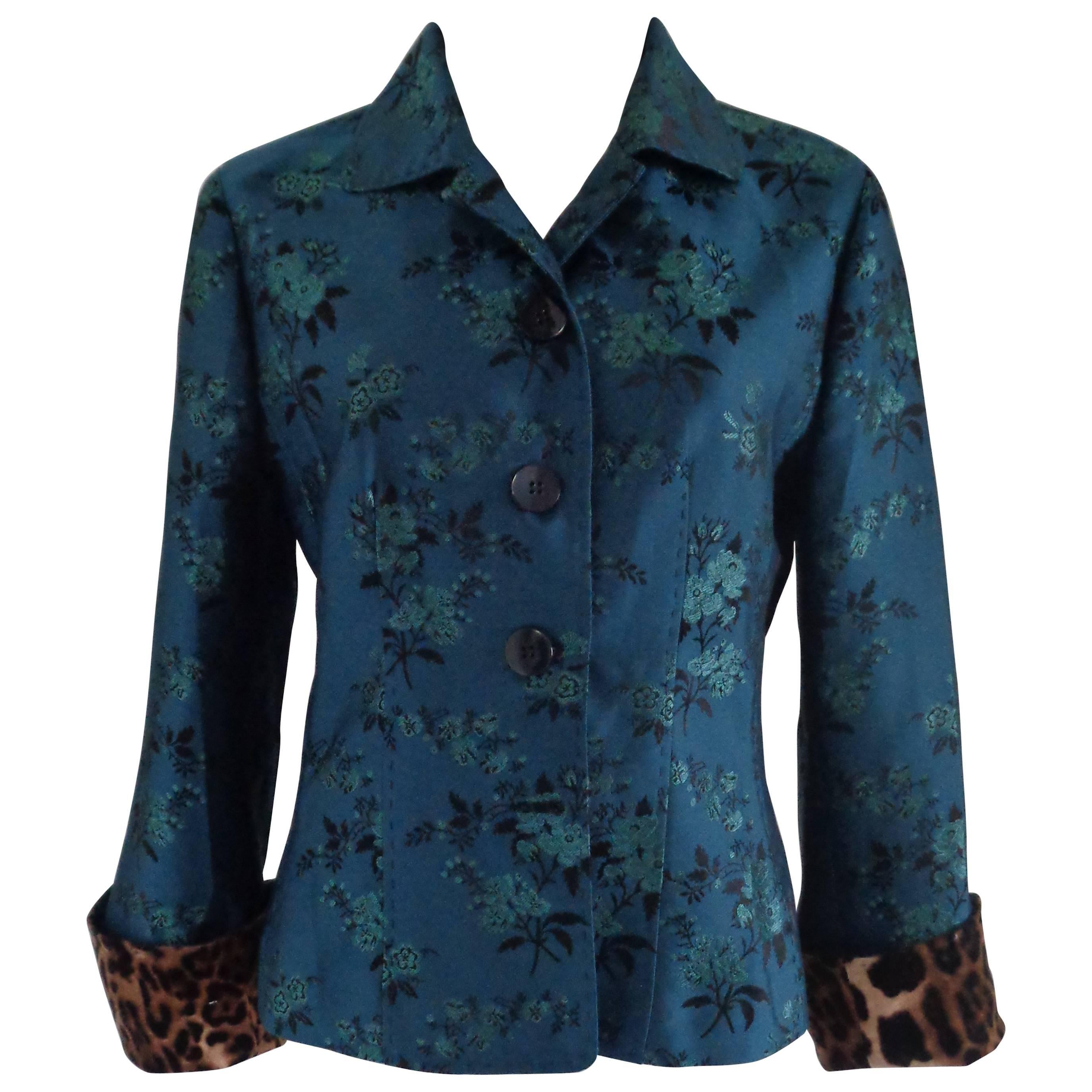 Pamela Flower embellished Blu jacket For Sale