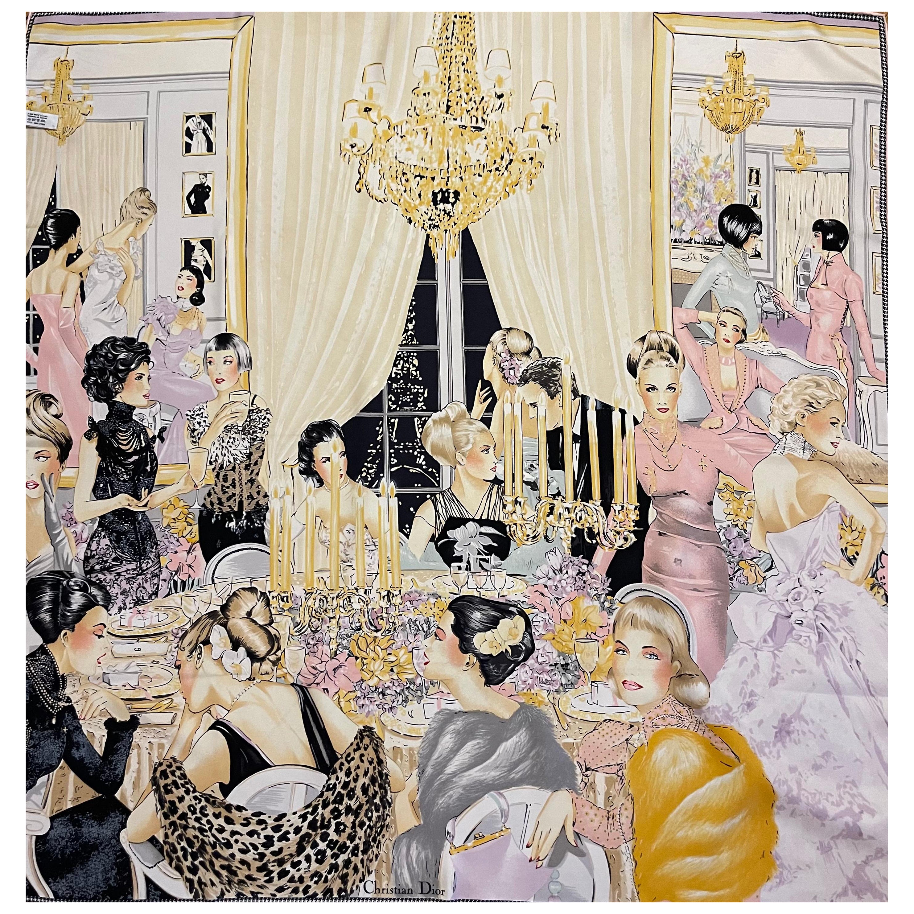 Christian Dior Pink Silk Scarf 1980