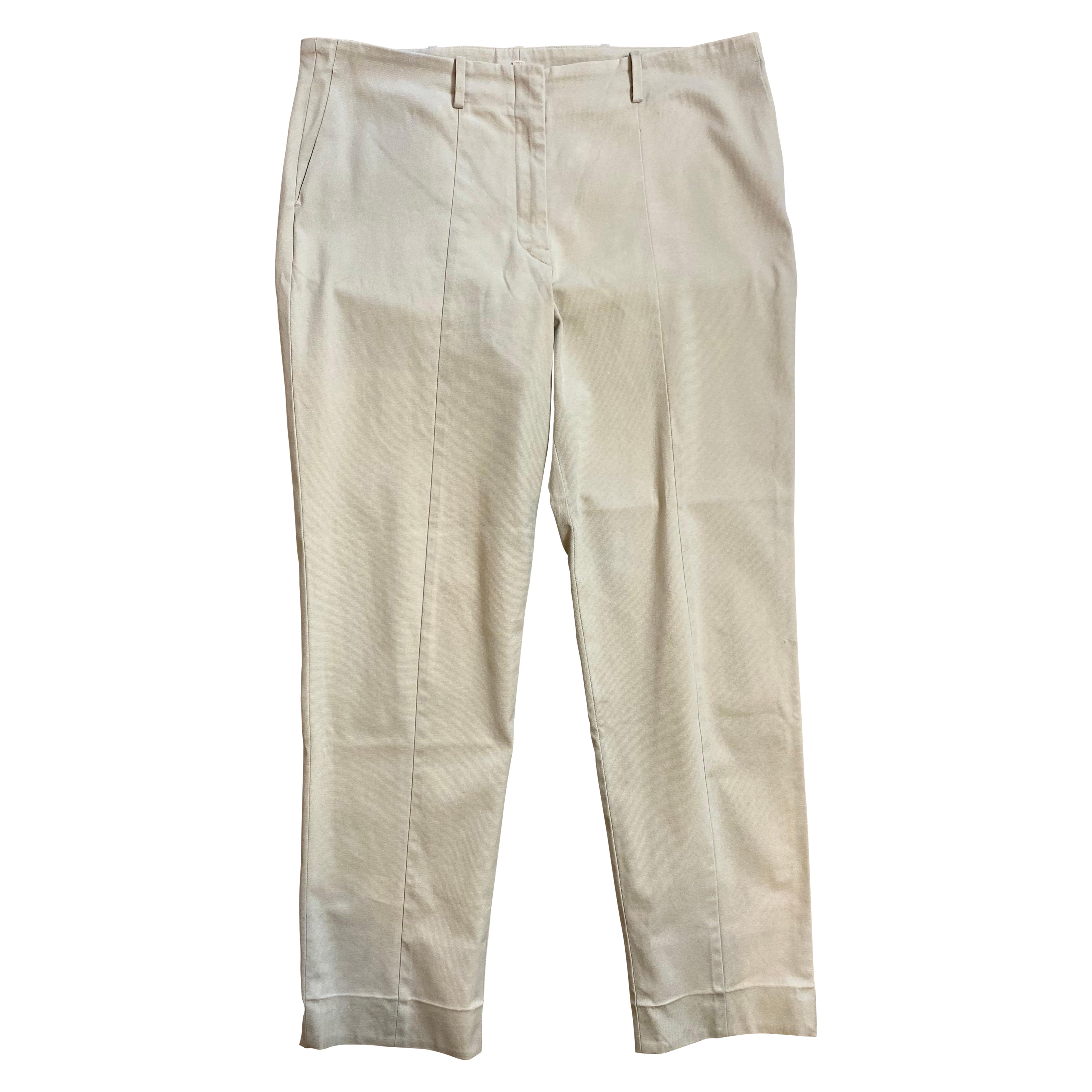 Pantaloni beige Jil Sander.