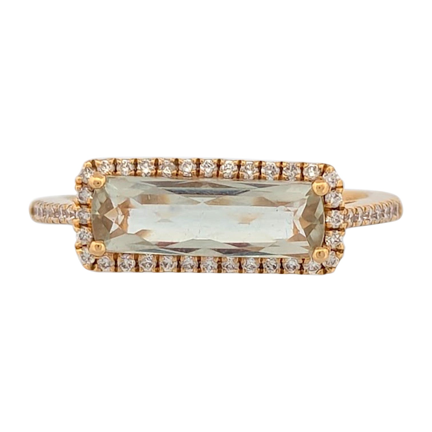 Fiammetta Mintgrüner Amethystring, 18 Karat Gelbgold mit 1,26 Karat natürlichem Amethyst