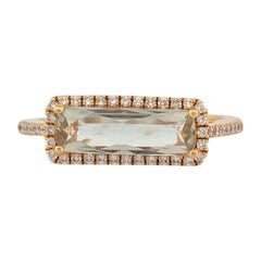 Fiammetta Mint Green Amethyst Ring, 18K Yellow Gold with 1.26ct Natural Amethyst