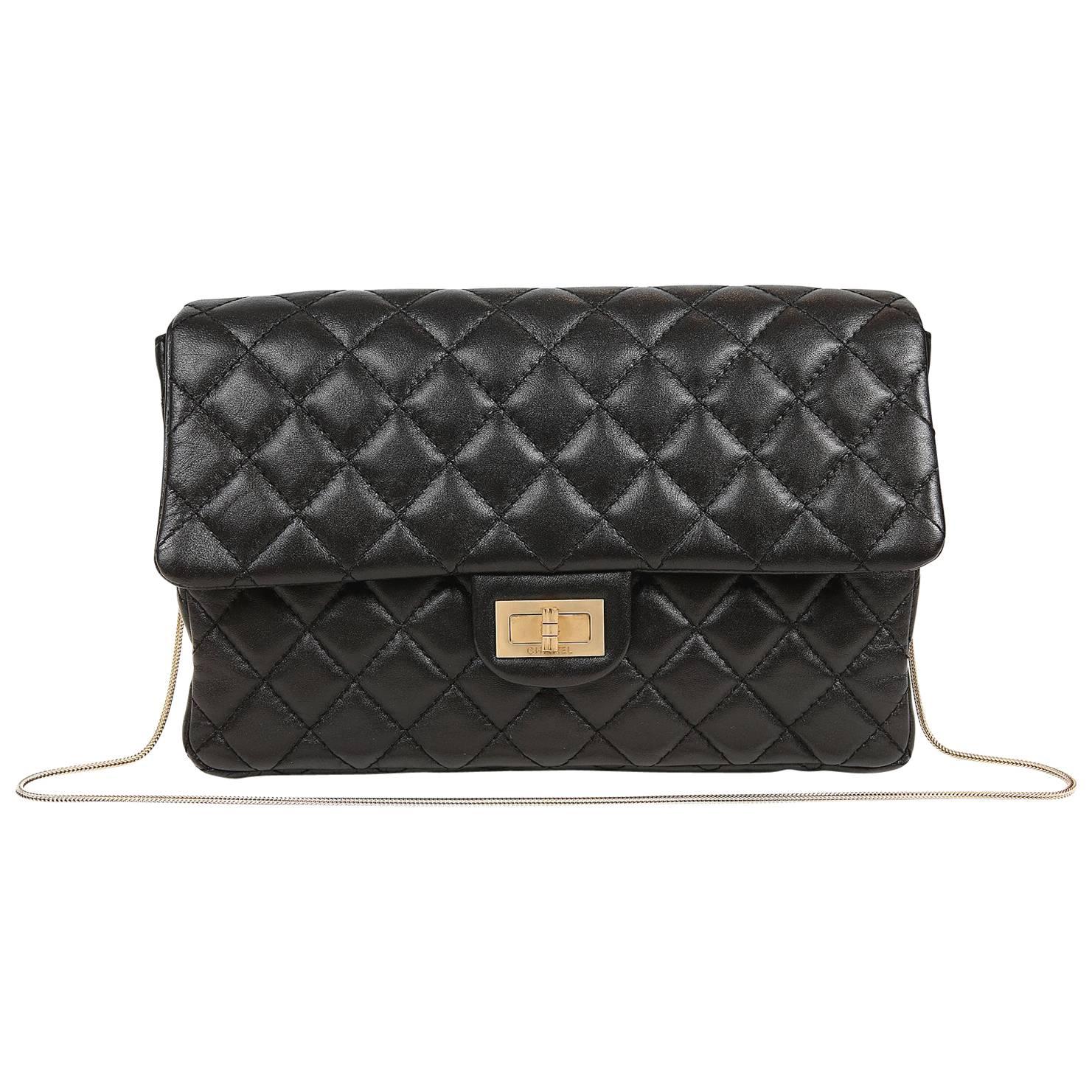 Chanel Black Quilted Leather Mademoiselle Flap Bag For Sale