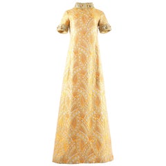 Bellvile Sassoon 1968 A-line brocade embellished evening dress 