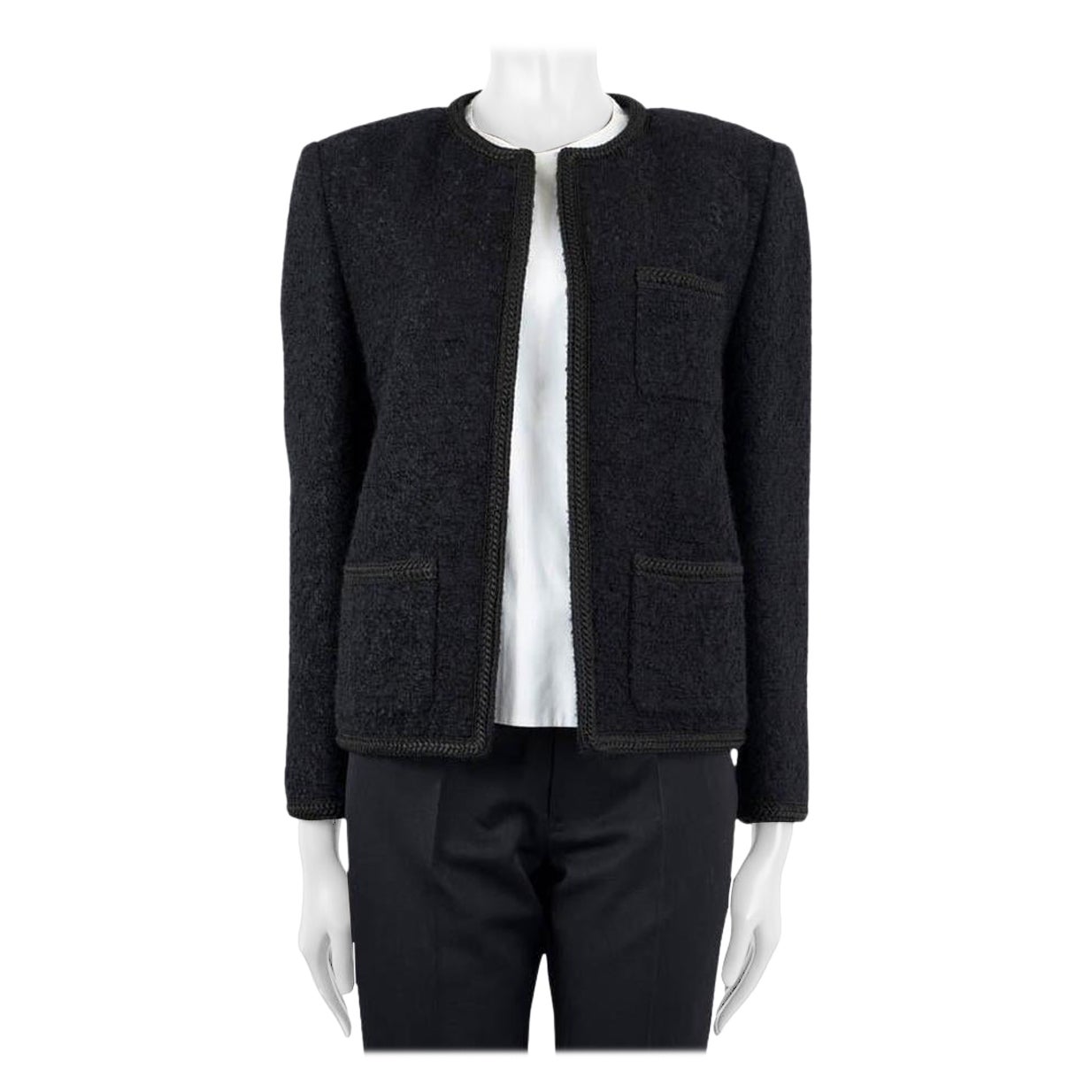 CELINE 2020 CHASSEUR OPEN TWEED Jacket 34 XXS