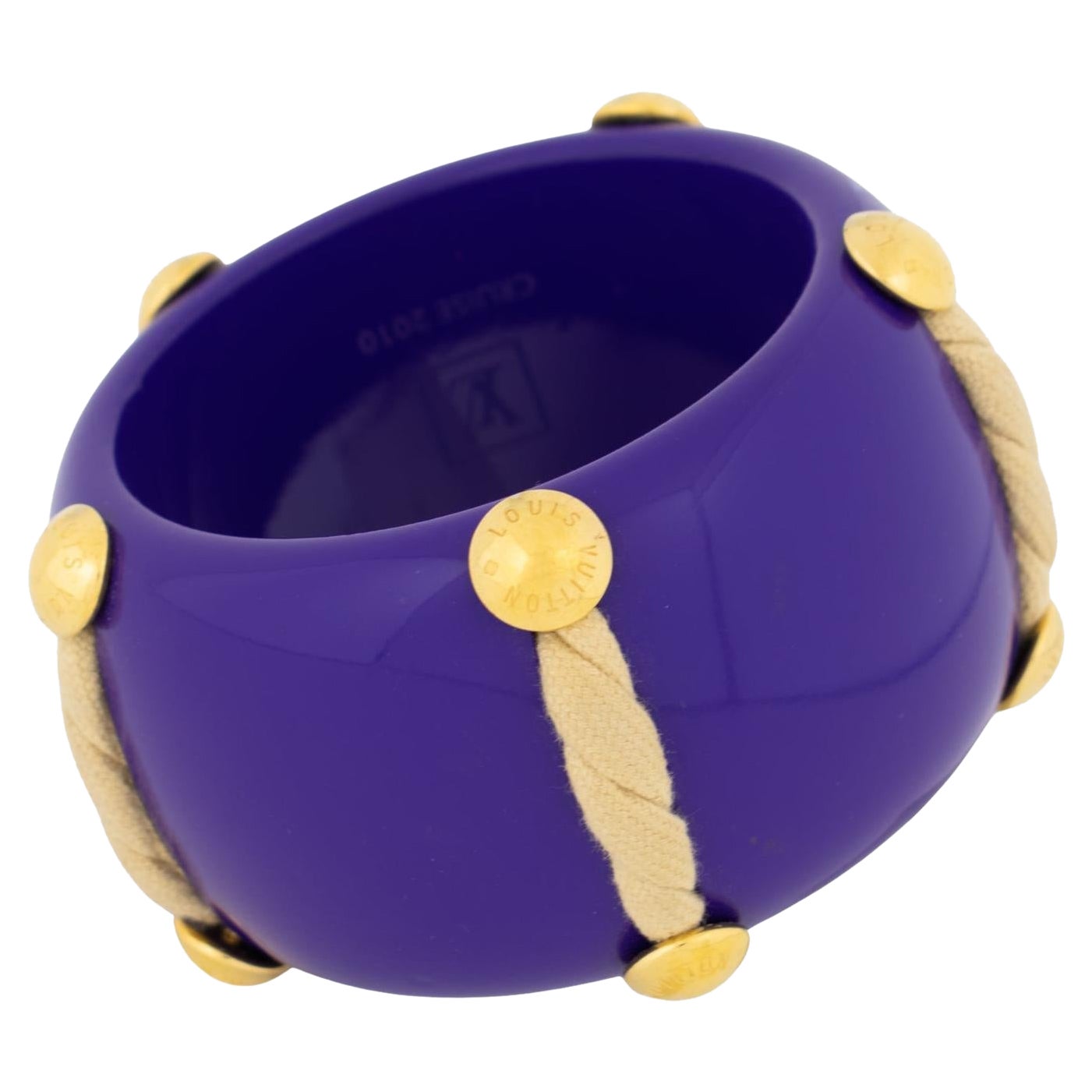 Louis Vuitton Blue Nautical Rope Bangle Bracelet Cruise 2010 Gold Grommets For Sale