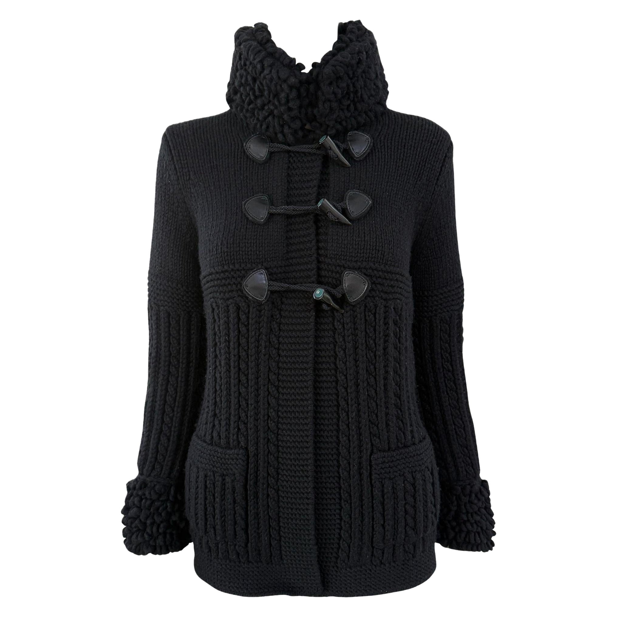 Chanel 6K$ Nuova Giacca nera in morbido cashmere 40 FR