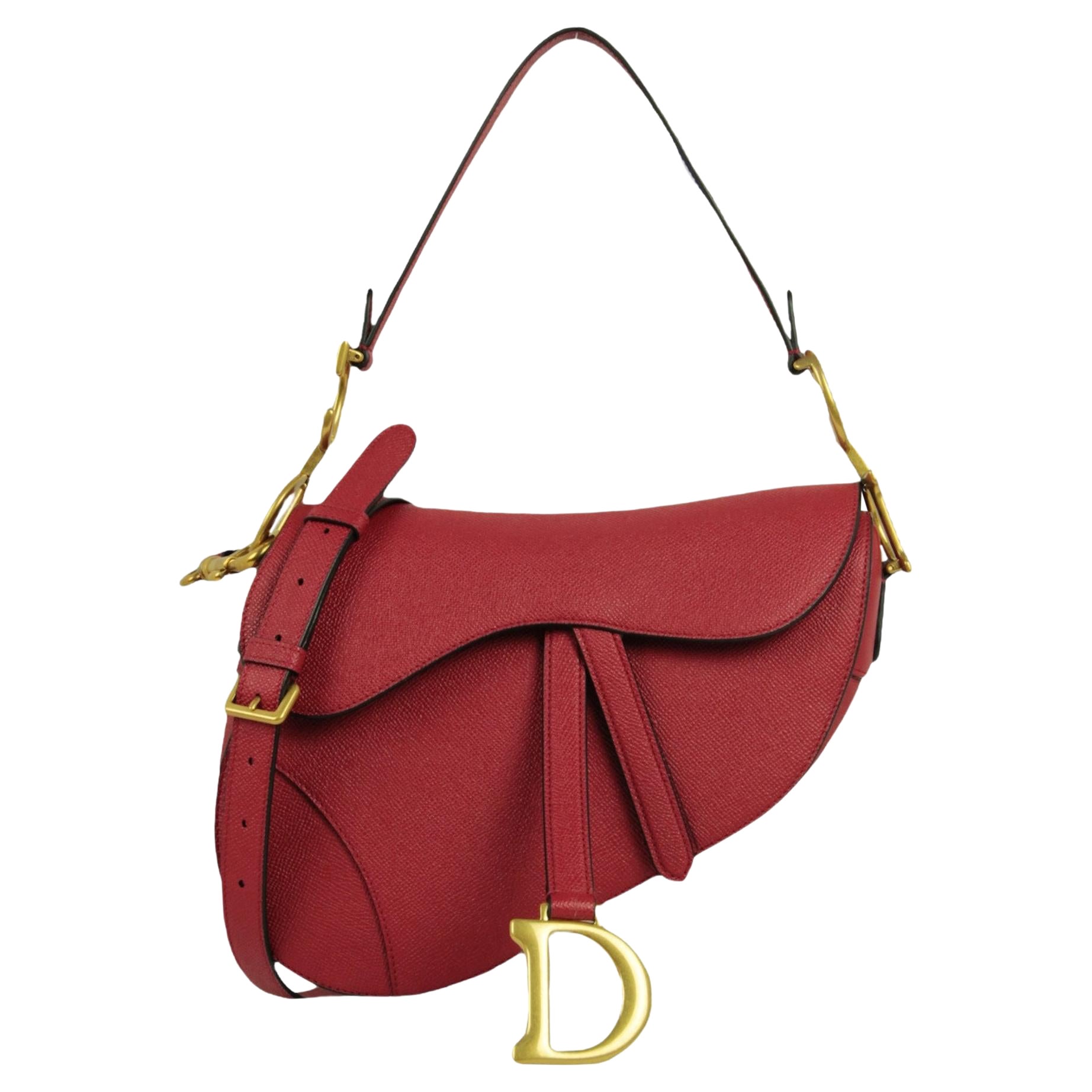 Christian Dior Bolso rojo de piel de becerro con correa en venta