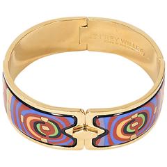 Goldtone Frey Wille Enamel Bangle