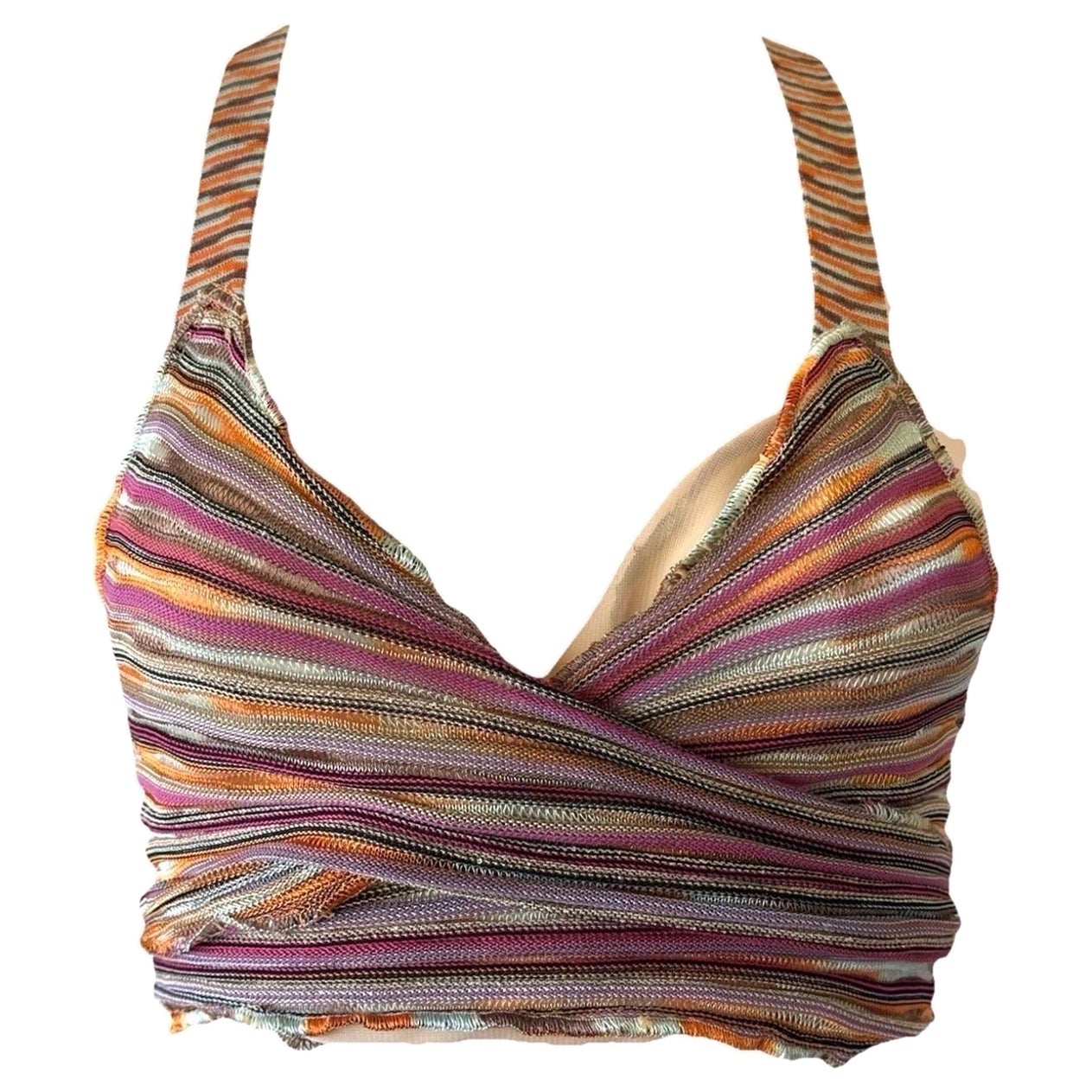 MISSONI S/S 1994 Vintage Runway Striped
Knit Halter Top