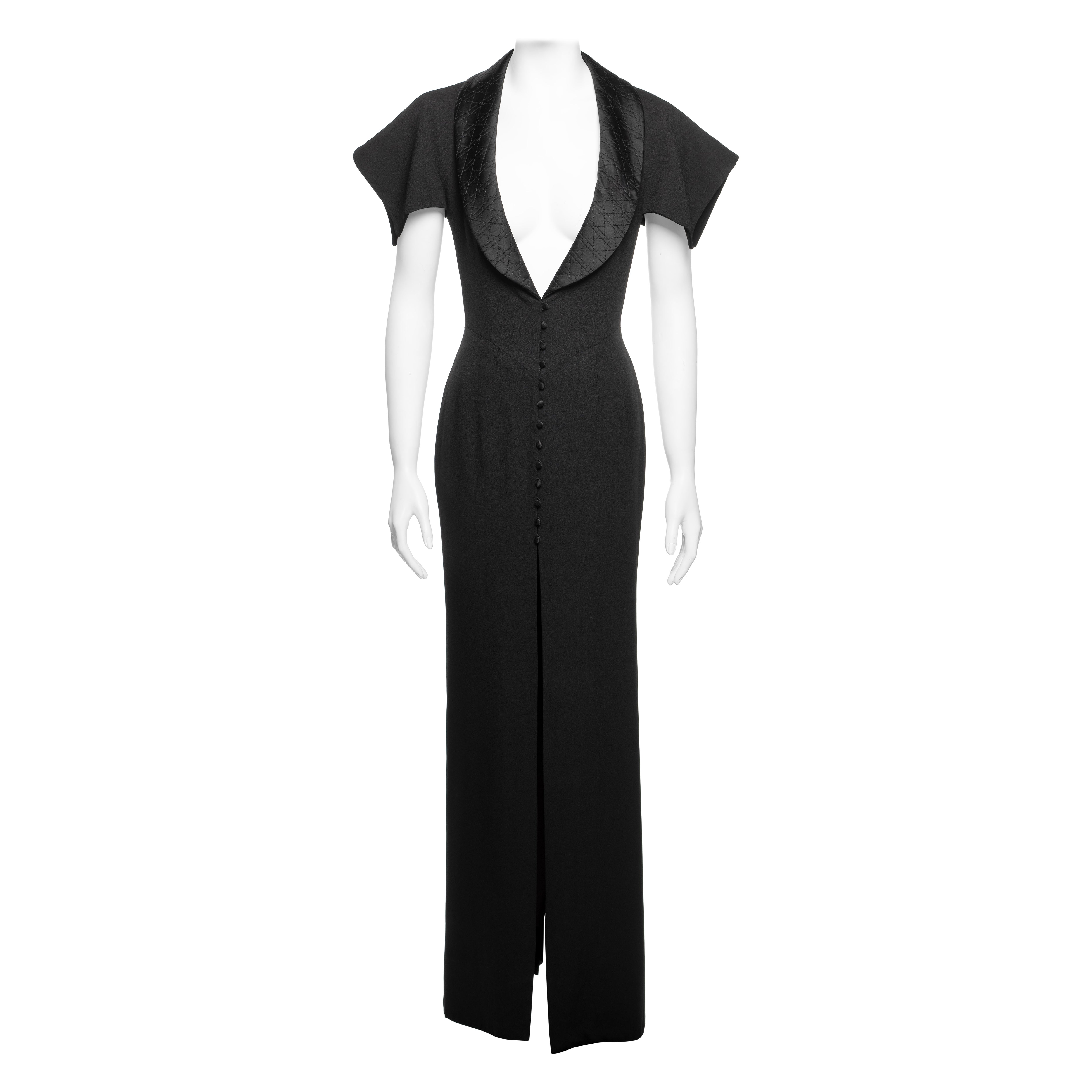 Christian Dior by John Galliano Schwarzes Abendkleid aus Krepp, Herbst/Winter 1997 im Angebot