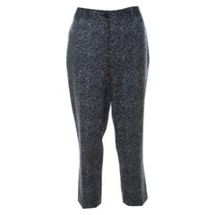 Michael Kors Dark Grey Chevron Print Stretch Wool Tapered Trousers XL