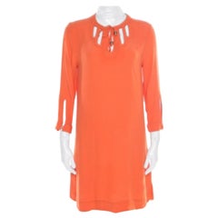 Used Diane Von Furstenberg Orange Long Sleeve Kea Dress M