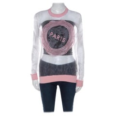 Kenzo Pink Paris Embroidered Sheer Pullover S