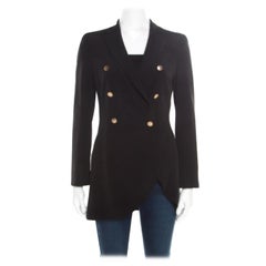 Emporio Armani Black Double Breasted Asymmetric Blazer S