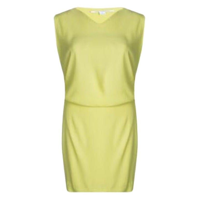 Diane Von Furstenberg Yellow Sleeveless Drop Waist Gagon Dress S en vente