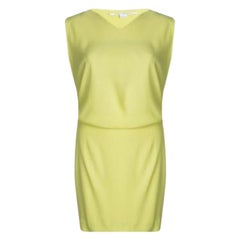 Diane Von Furstenberg Yellow Sleeveless Drop Waist Gagon Dress S