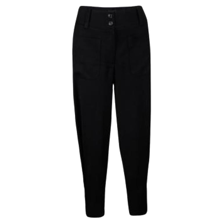 Emporio Armani Pantaloni neri con dettaglio fibbia S in vendita