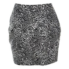 Diane Von Furstenberg Monochrome Printed Cotton Clyde Mini Skirt S