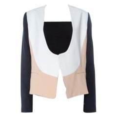 Diane Von Furstenberg Multicolor Crepe Creme Brulee Open Front Feriha Blazer M