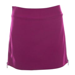 Diane Von Furstenberg Magenta Stretch Side Zip Detail Mini Skirt M