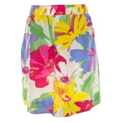 See By Chloe Mutlicolor Floral Print Cotton Silk Gathered Mini Skirt M