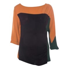 Dries Van Noten Multicolor Crepe Colorblock Top M