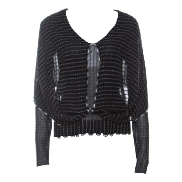 Roland Mouret Schwarzer Overlay-Top aus Alpakageflecht-Strick mit Cape im Angebot