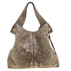 MICHAEL Michael Kors Olive Green Python Embossed Leather Astor Hobo