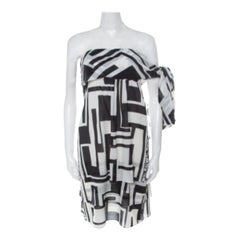 Emilio Pucci Monochrome Silk Chiffon Strapless Short Dress M