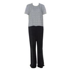 Stella McCartney Black & Printed Bodice Crepe Wide-Leg Short-Sleeve Jumpsuit M