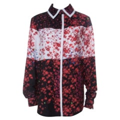 Preen Red Floral Print Crepe Button Down Shirt L