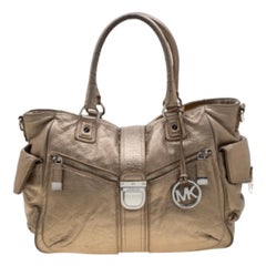 MICHAEL Michael Kors Metallic Gold Leather Satchel