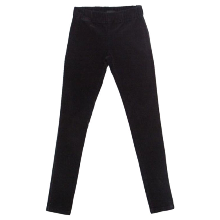 Joseph Black Cotton Elastic Waist Skinny Corduroy Trousers S en vente