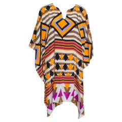 Issa Multicolor Printed Silk Kaftan Tunic ( Free Size )