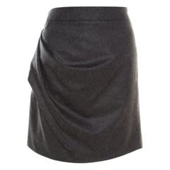 Emporio Armani Grey Knit Draped Mini Skirt M