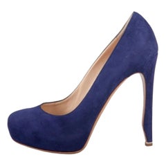 Nicholas Kirkwood Blue Suede Platform Pumps Size 36.5