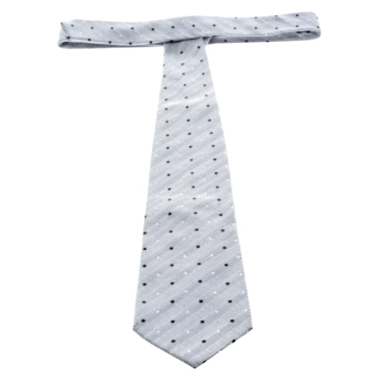 Boss by Hugo Boss Monochrome Polka Dotted Silk Jacquard Tie im Angebot