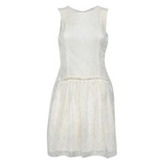 Theyskens Theory White Lace Sleeveless Dinal Dress M