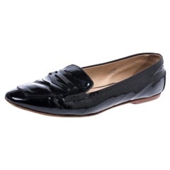 Tod's Black Patent Leather Pointed Toe Penny Loafer Size 40
