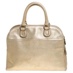 Aigner Metallic Gold Leather Satchel