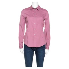 Burberry Brit Pink Stretch Cotton Button Front Shirt S